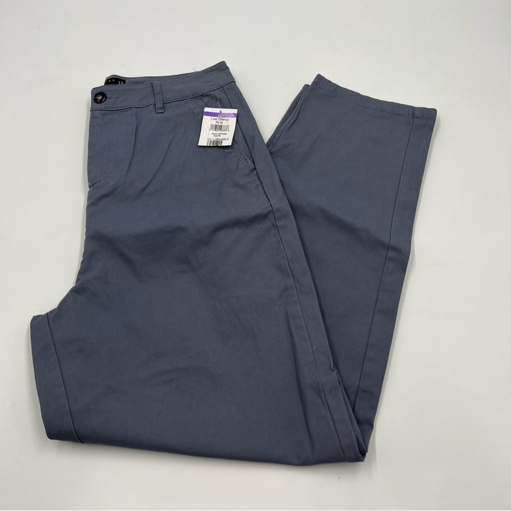 ASOS Design Mens Tapered Chino Trousers Steel Blue Grey Flat Front Pants W28 L30